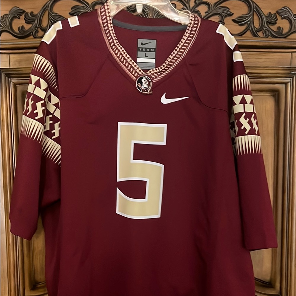 Nike Burgundy and Cream Football Jersey